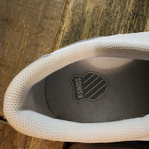 Men's white K-Swiss tennis sneakers, size 11.5, great condition. - Picture 5 of 6